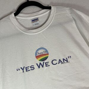 Obama 08 “Yes We Can” Shirt Mens XL White 2008 Campaign Tee Gildan Heavy Cotton